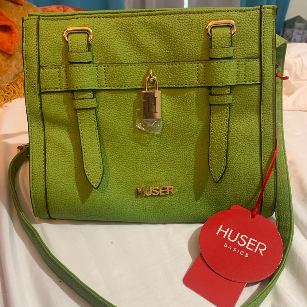 Lime Green Crossbody Satchel